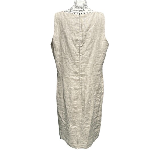 Valerie Stevens Pure Linen Maxi Dress  16 Tan  Two Layers Lagenlook Coastal Boho - Picture 3 of 6